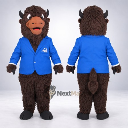 Buffalo Mascot Costume - Blue Jacket Buffalo Mascot Costume - Blue Jacket