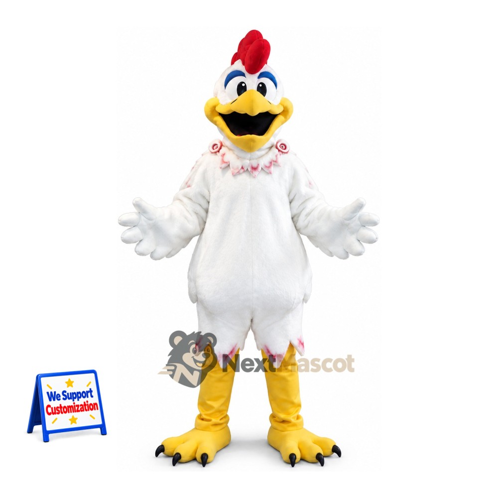 Rooster Mascot Costume - White for Sports Days Rooster Mascot Costume - White for Sports Days