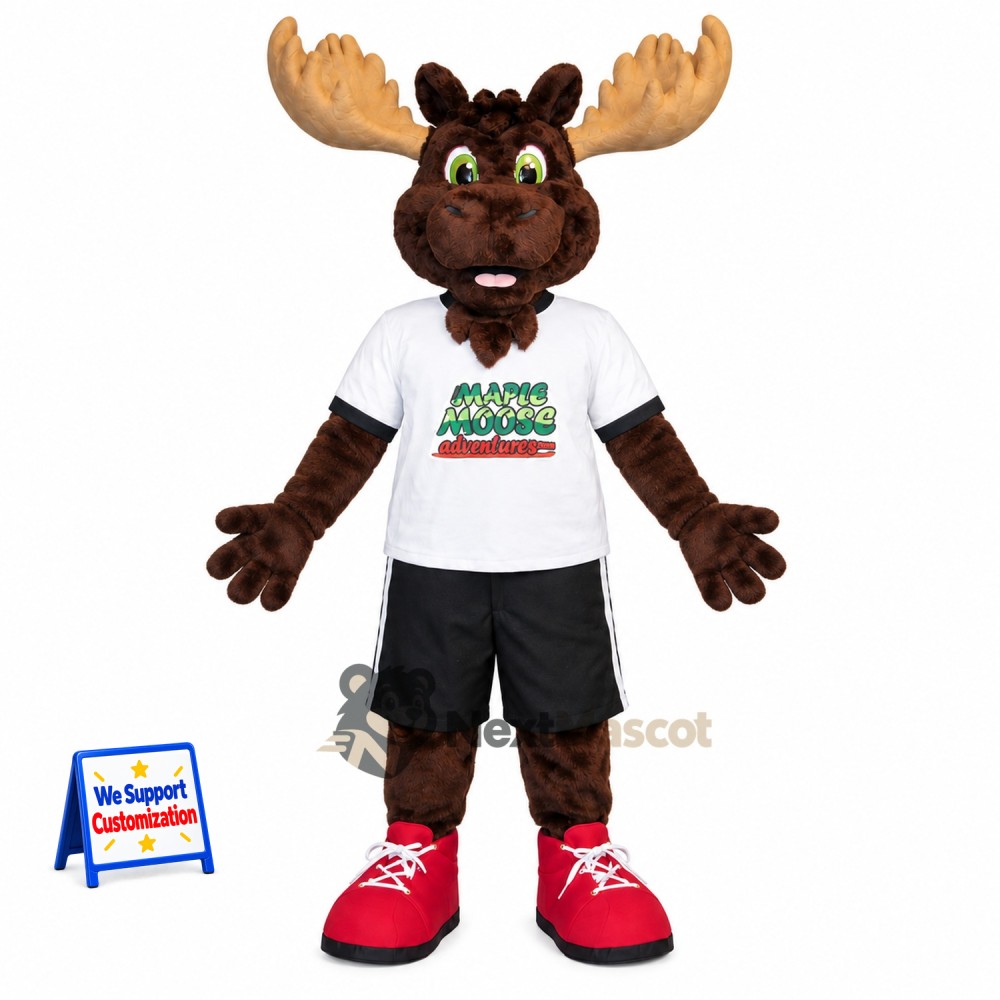 Moose Mascot Costume - White Shirt Moose Mascot Costume - White Shirt