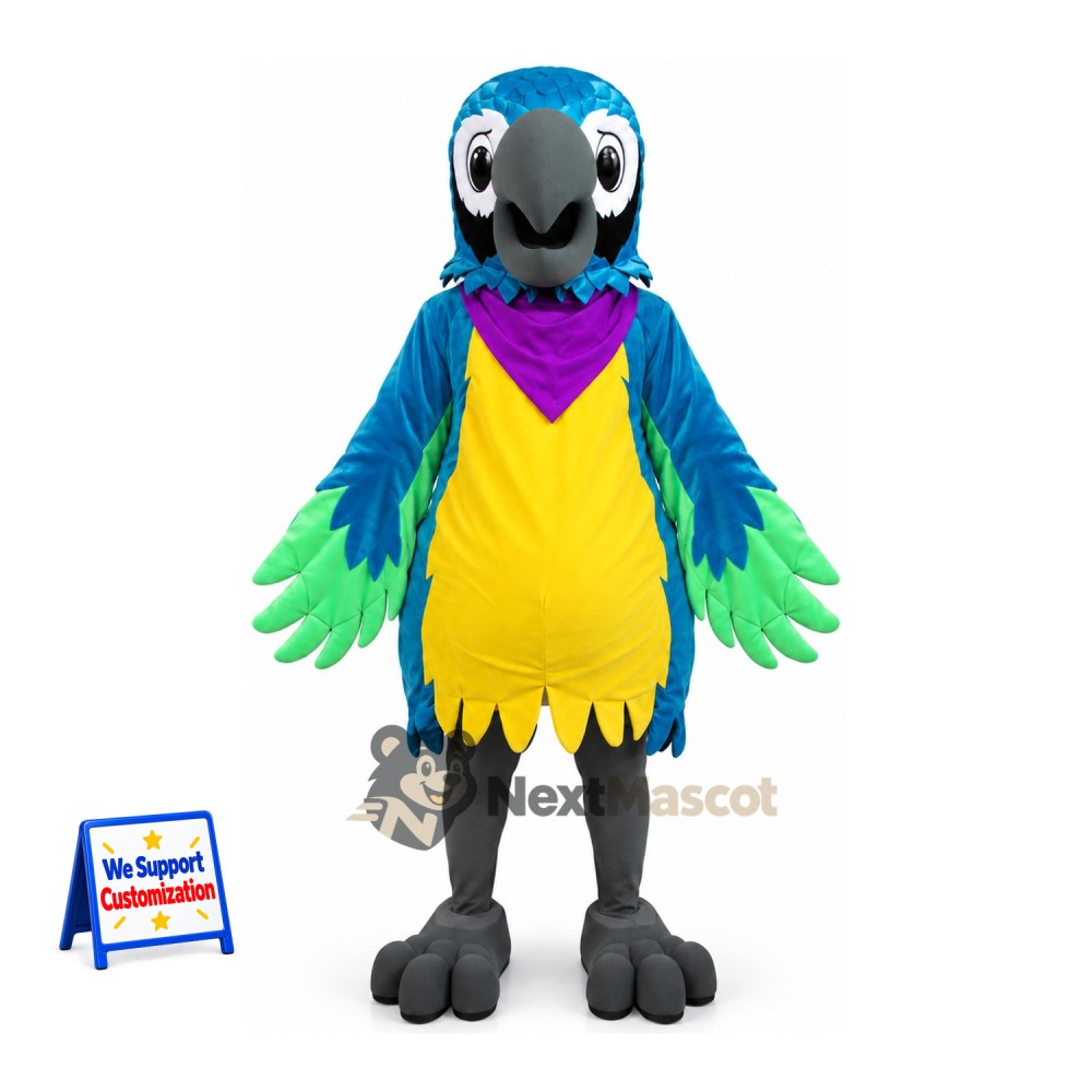 Parrot Mascot Costume - Blue and Yellow Parrot Mascot Costume - Blue and Yellow
