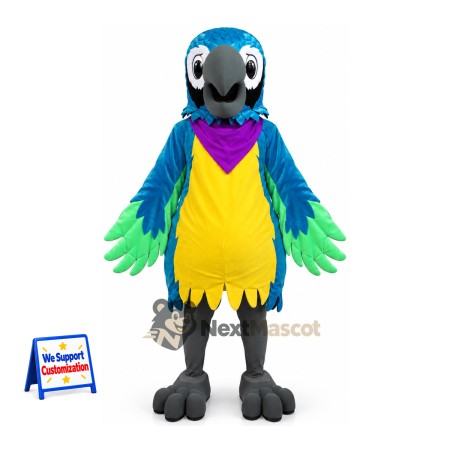 Parrot Mascot Costume - Blue and Yellow Parrot Mascot Costume - Blue and Yellow