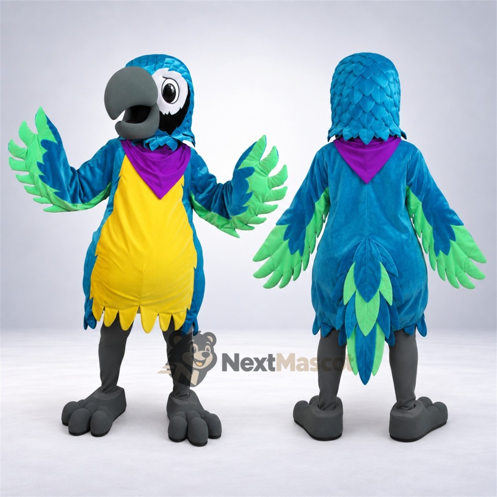 Parrot Mascot Costume - Blue and Yellow Parrot Mascot Costume - Blue and Yellow