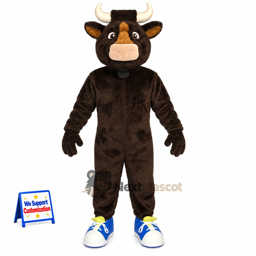 Bull Mascot Costume - Brown for School Spirit Bull Mascot Costume - Brown for School Spirit