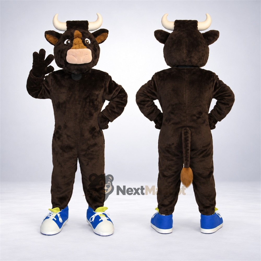 Bull Mascot Costume - Brown for School Spirit Bull Mascot Costume - Brown for School Spirit