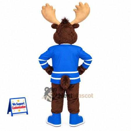 Moose Mascot Costume - Blue Jersey