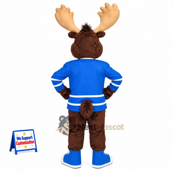 Moose Mascot Costume - Blue Jersey Moose Mascot Costume - Blue Jersey
