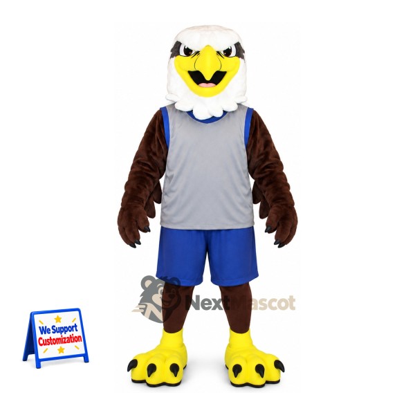 Bald Eagle Mascot Costume - Gray Shirt