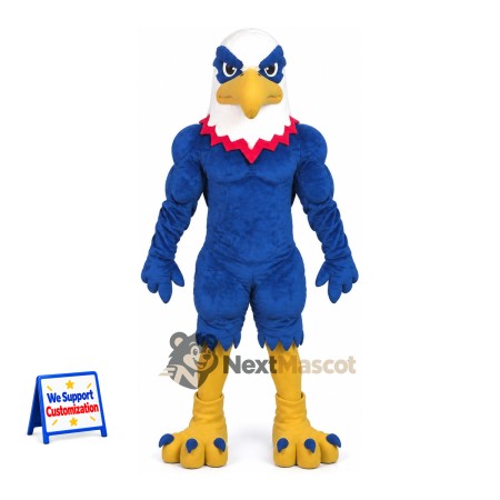Eagle Mascot Costume - Muscular, Blue Eagle Mascot Costume - Muscular, Blue