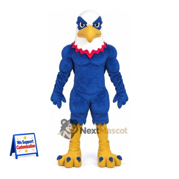 Eagle Mascot Costume - Muscular, Blue