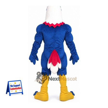 Eagle Mascot Costume - Muscular, Blue Eagle Mascot Costume - Muscular, Blue