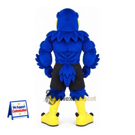Eagle Mascot Costume - Muscular, Blue for Parades Eagle Mascot Costume - Muscular, Blue for Parades