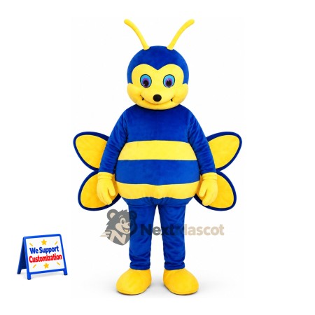 Bee Mascot Costume - Blue and Yellow for Garden Events Bee Mascot Costume - Blue and Yellow for Garden Events