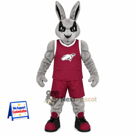 Rabbit Mascot Costume - Maroon Uniform Rabbit Mascot Costume - Maroon Uniform