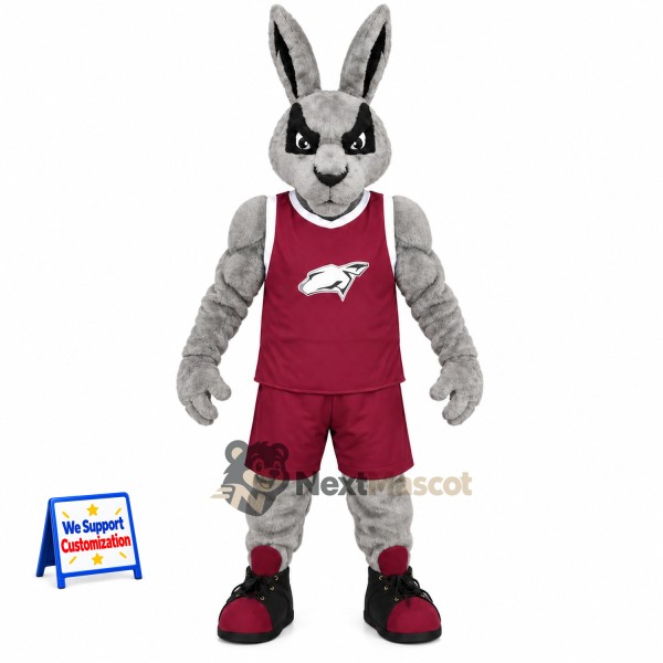Rabbit Mascot Costume - Maroon Uniform