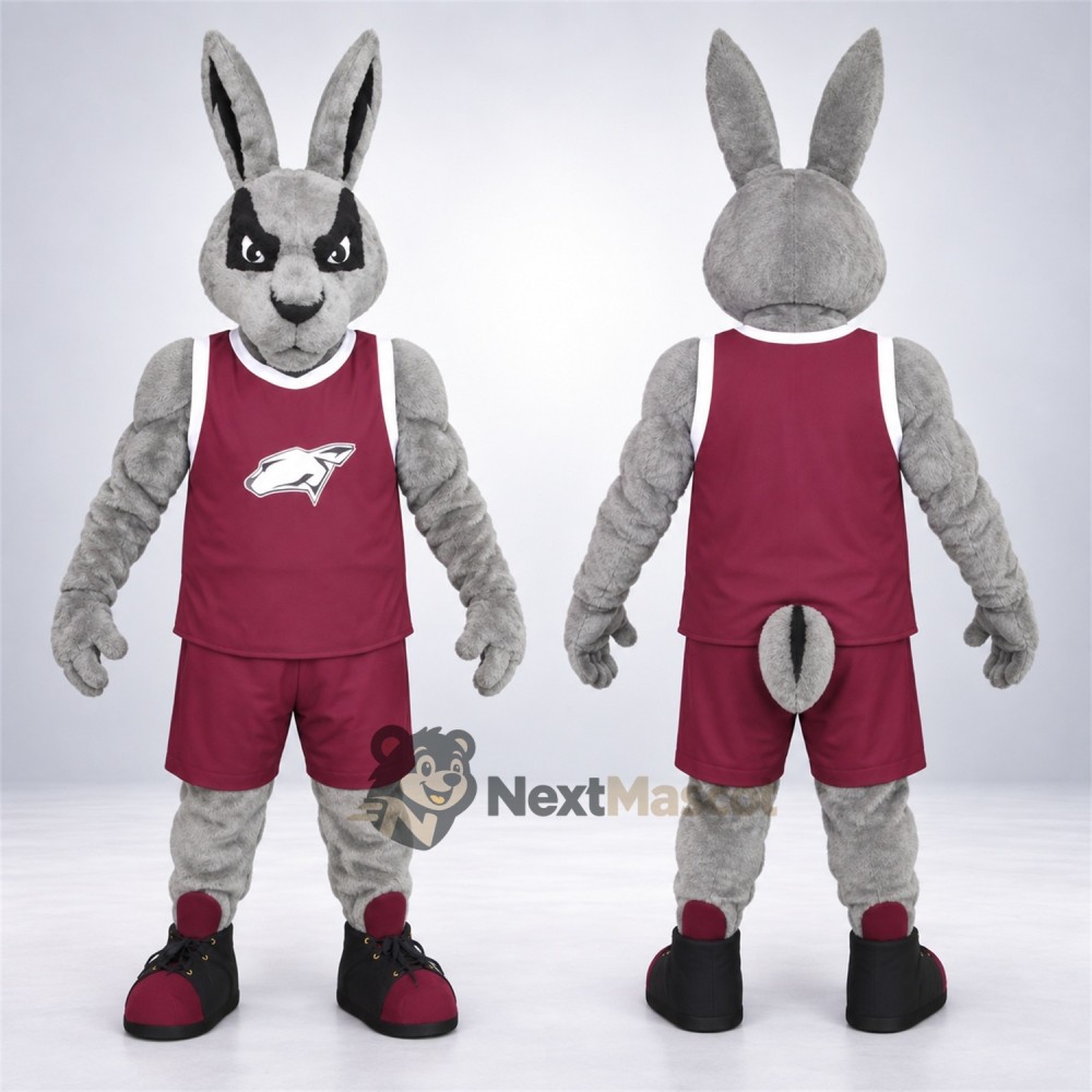 Rabbit Mascot Costume - Maroon Uniform Rabbit Mascot Costume - Maroon Uniform