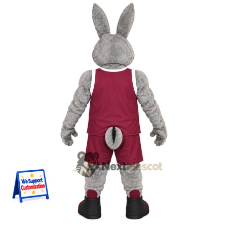 Rabbit Mascot Costume - Maroon Uniform Rabbit Mascot Costume - Maroon Uniform