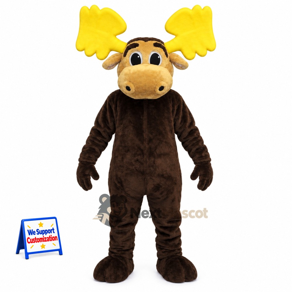 Moose Mascot Costume - Brown for Carnivals Moose Mascot Costume - Brown for Carnivals