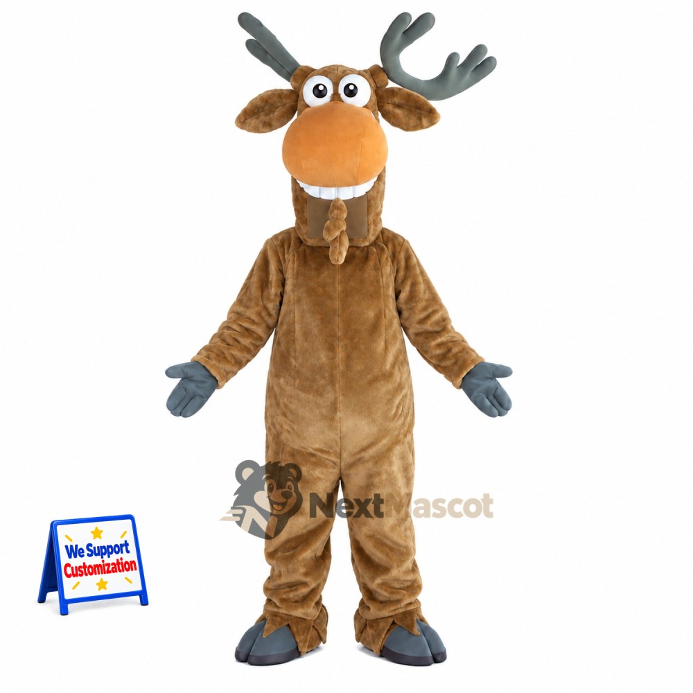 Moose Mascot Costume - Brown for Family Events Moose Mascot Costume - Brown for Family Events