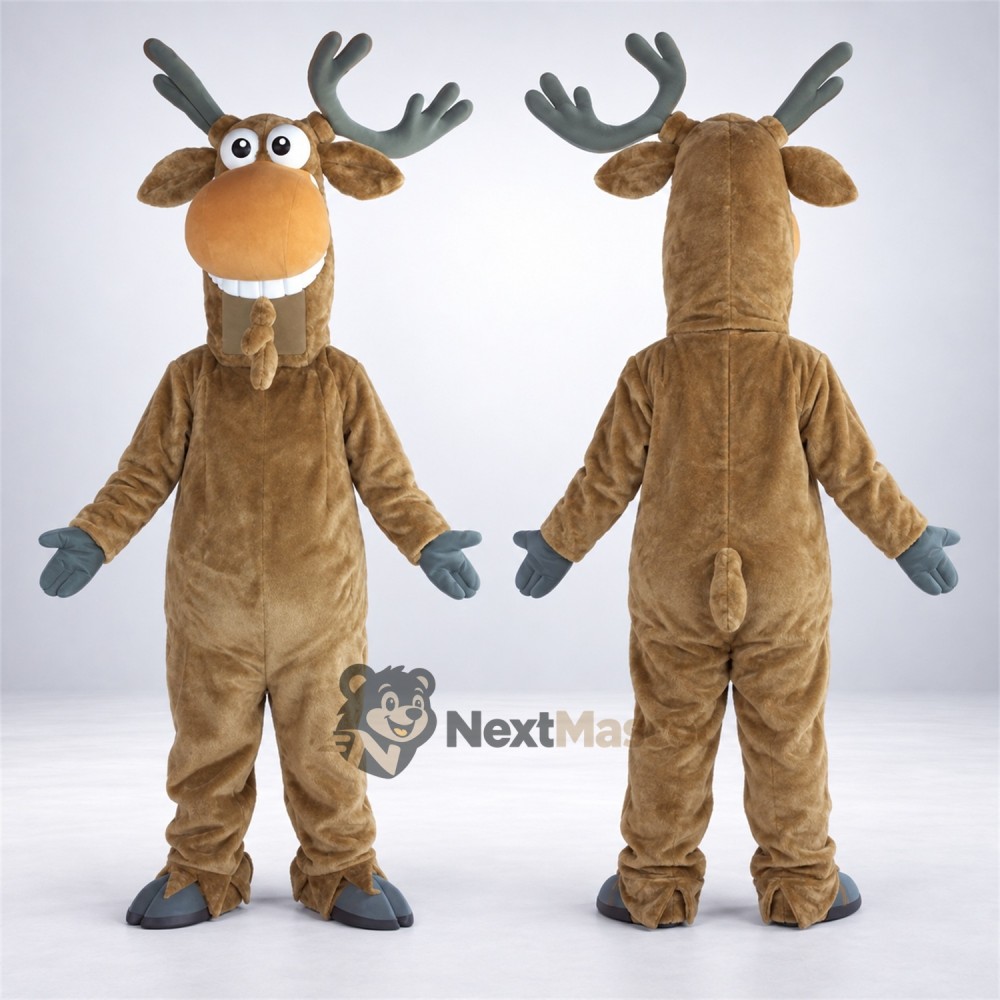 Moose Mascot Costume - Brown for Family Events Moose Mascot Costume - Brown for Family Events
