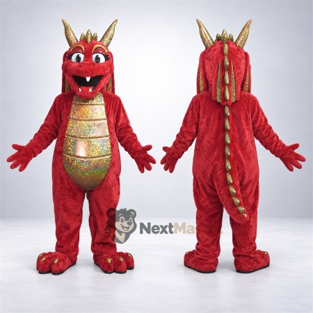 Dragon Mascot Costume - Red for Parades Dragon Mascot Costume - Red for Parades