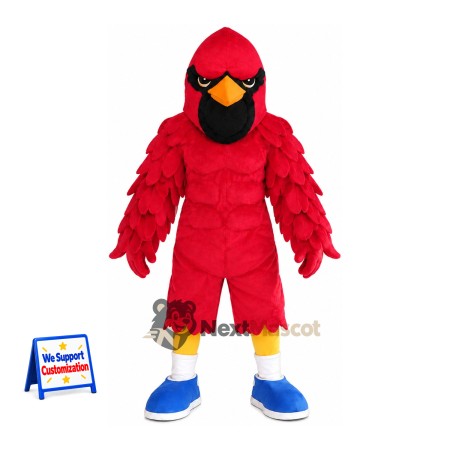 Cardinal Mascot Costume - Red, White Ankles and Blue Shoes Cardinal Mascot Costume - Red, White Ankles and Blue Shoes