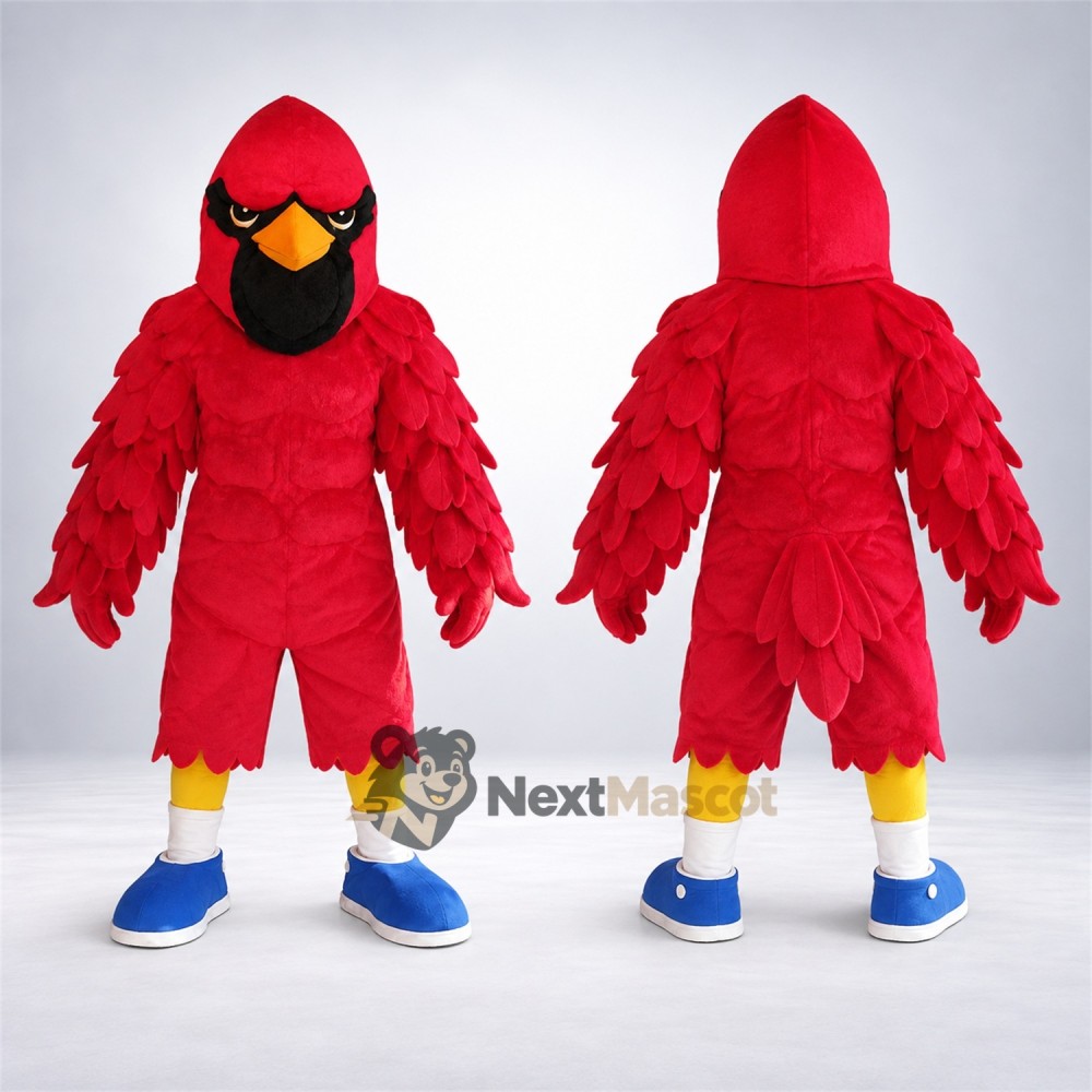 Cardinal Mascot Costume - Red, White Ankles and Blue Shoes Cardinal Mascot Costume - Red, White Ankles and Blue Shoes
