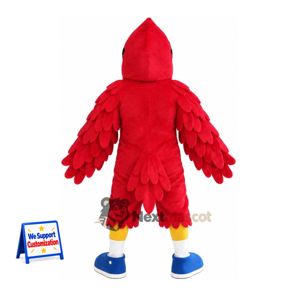 Cardinal Mascot Costume - Red, Blue Shoes Cardinal Mascot Costume - Red, Blue Shoes