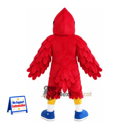 Cardinal Mascot Costume - Red, Blue Shoes Cardinal Mascot Costume - Red, Blue Shoes