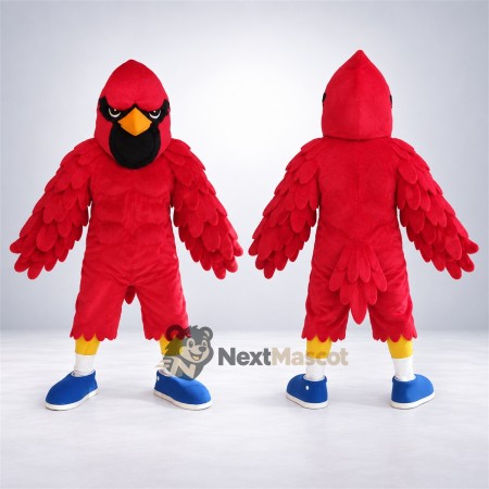 Cardinal Mascot Costume - Red, Blue Shoes Cardinal Mascot Costume - Red, Blue Shoes