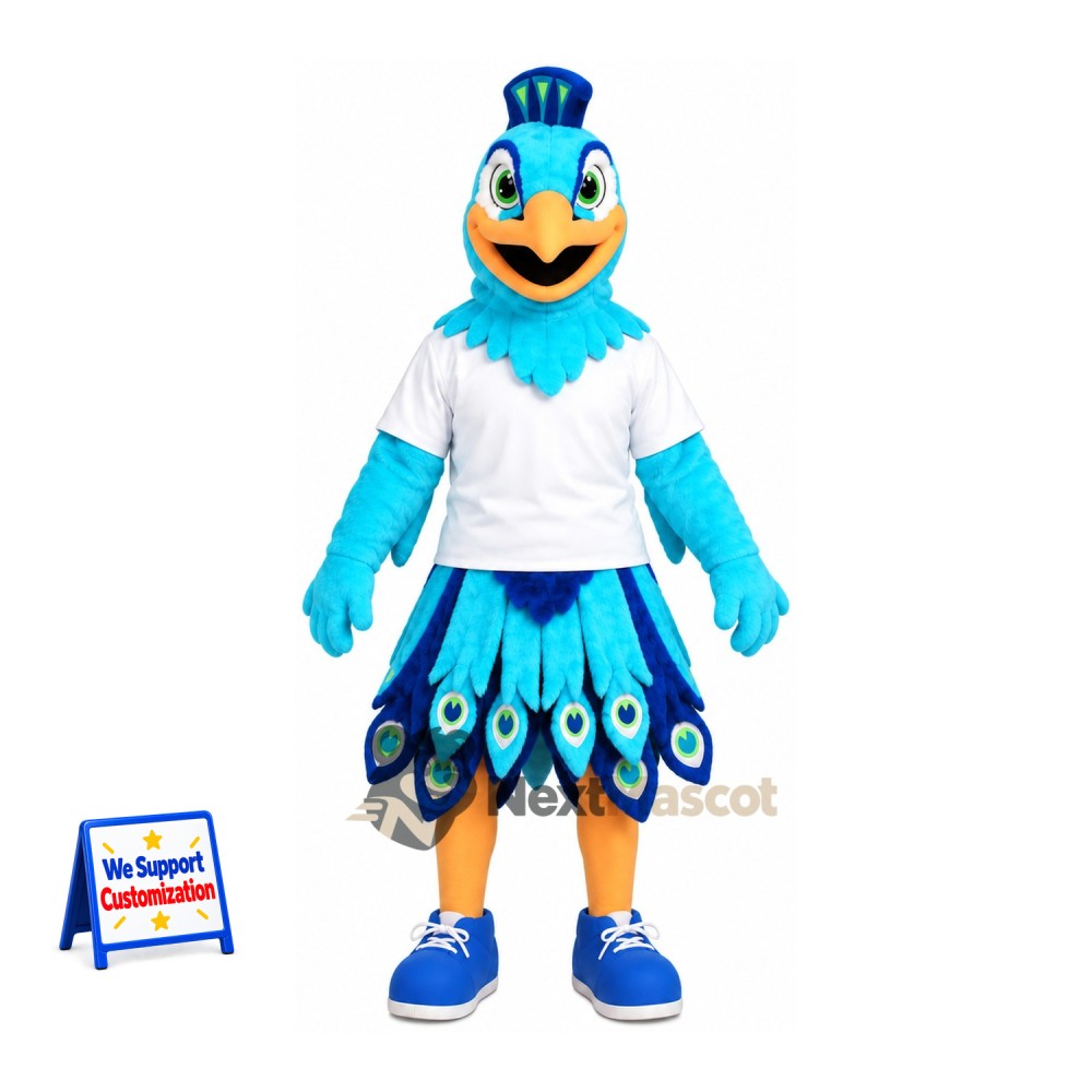 Peacock Mascot Costume - Blue Peacock Mascot Costume - Blue