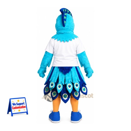 Peacock Mascot Costume - Blue Peacock Mascot Costume - Blue