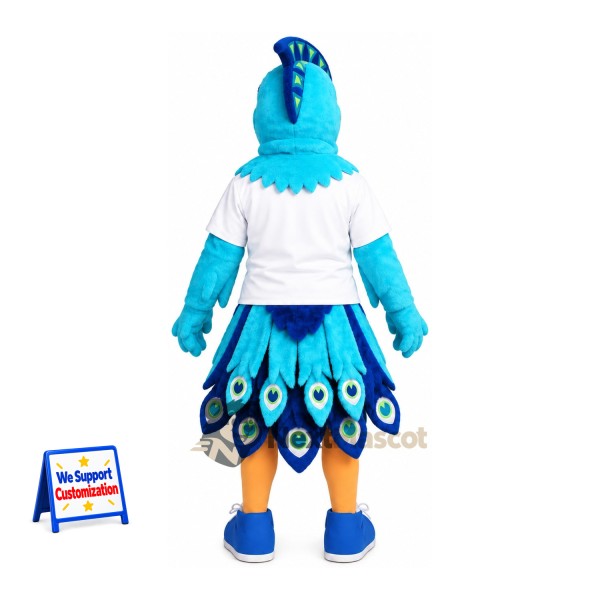 Peacock Mascot Costume - Blue Peacock Mascot Costume - Blue