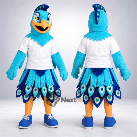 Peacock Mascot Costume - Blue Peacock Mascot Costume - Blue