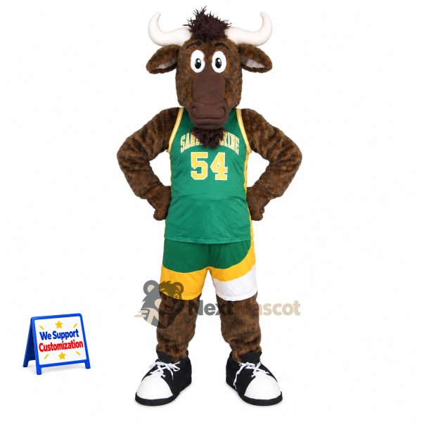 Bull Mascot Costume - Green Uniform for Parades