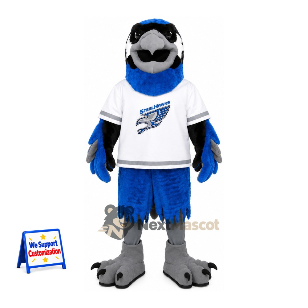 Blue Jay Mascot Costume - White Shirt for School Events Blue Jay Mascot Costume - White Shirt for School Events