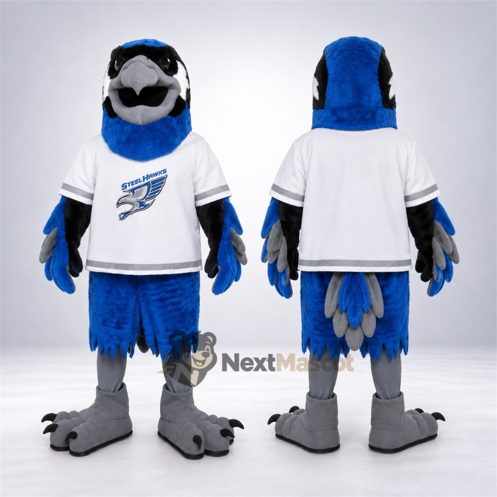 Blue Jay Mascot Costume - White Shirt for School Events Blue Jay Mascot Costume - White Shirt for School Events