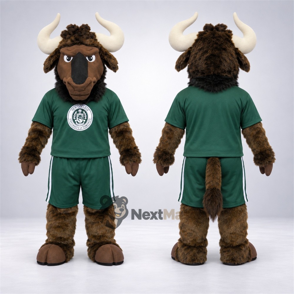 Buffalo Mascot Costume - Green Uniform Buffalo Mascot Costume - Green Uniform