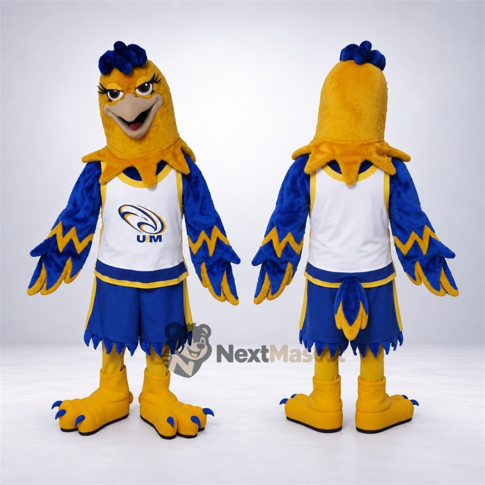 Eagle Mascot Costume - Blue and Gold for Parades Eagle Mascot Costume - Blue and Gold for Parades