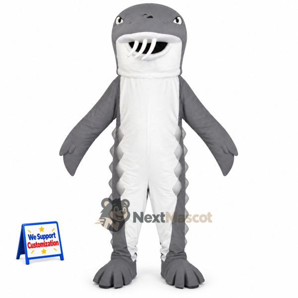 Shark Mascot Costume - Gray for Ocean Parades