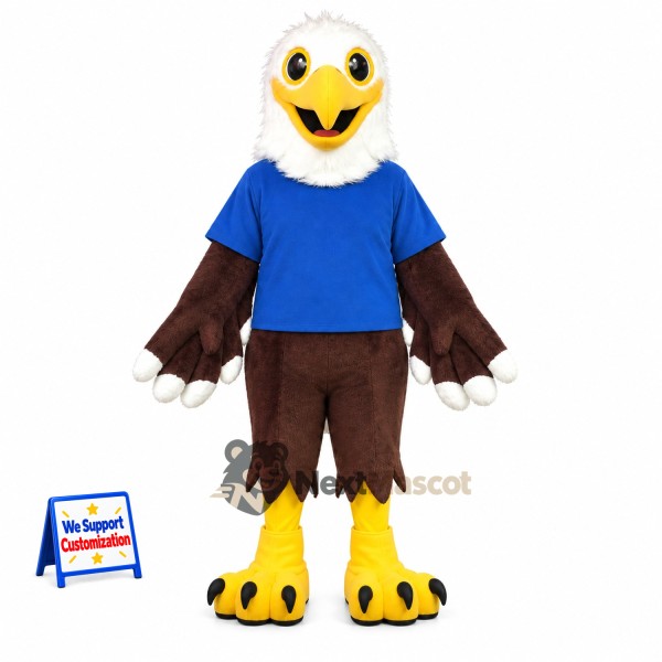 Bald Eagle Mascot Costume - Blue Shirt for Parades