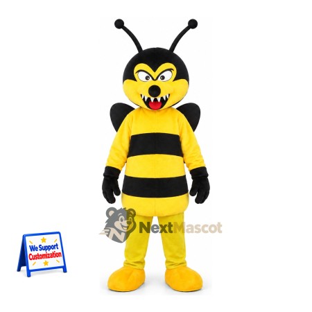 Bee Mascot Costume - Yellow, Heart-Shaped Face Bee Mascot Costume - Yellow, Heart-Shaped Face