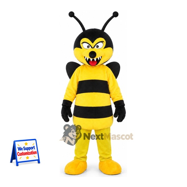 Bee Mascot Costume - Yellow, Heart-Shaped Face