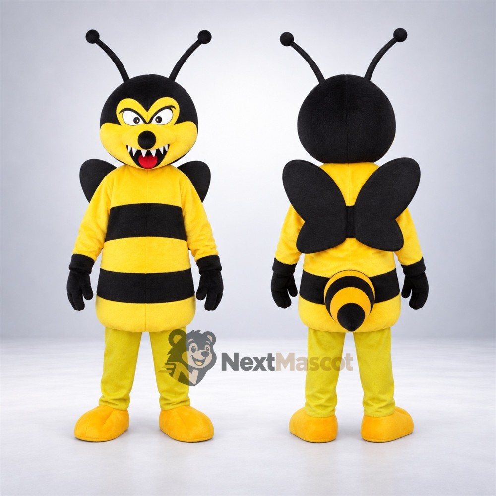 Bee Mascot Costume - Yellow, Heart-Shaped Face Bee Mascot Costume - Yellow, Heart-Shaped Face