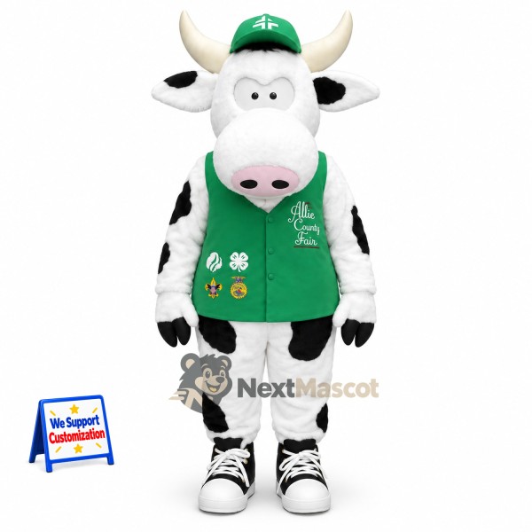 Cow Mascot Costume - Green Vest