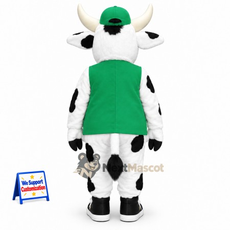 Cow Mascot Costume - Green Vest Cow Mascot Costume - Green Vest