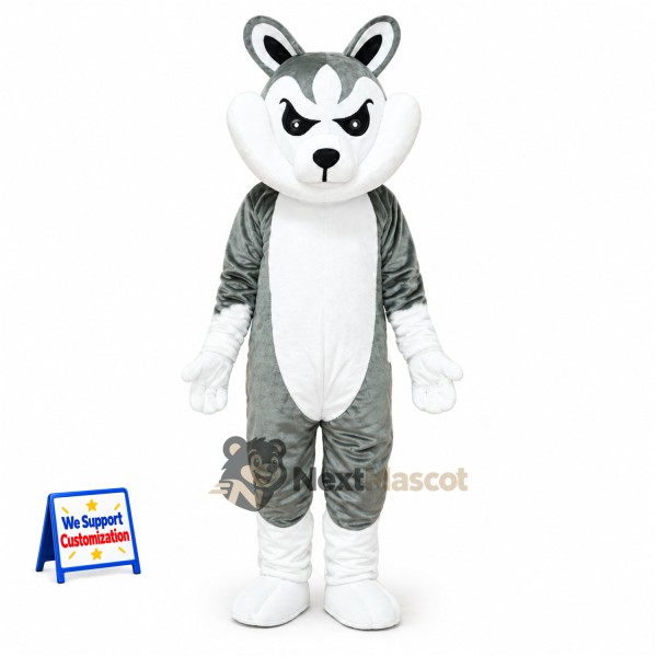 Husky Mascot Costume - Gray for Carnivals