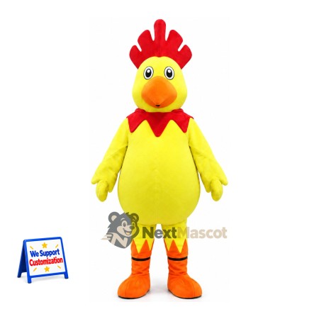 Rooster Mascot Costume - Yellow for Festivals Rooster Mascot Costume - Yellow for Festivals