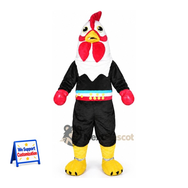 Rooster Mascot Costume - Black Outfit