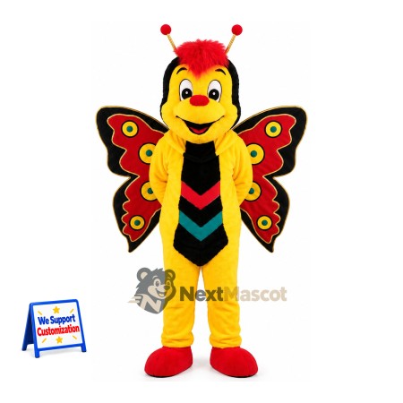 Butterfly Mascot Costume - Yellow