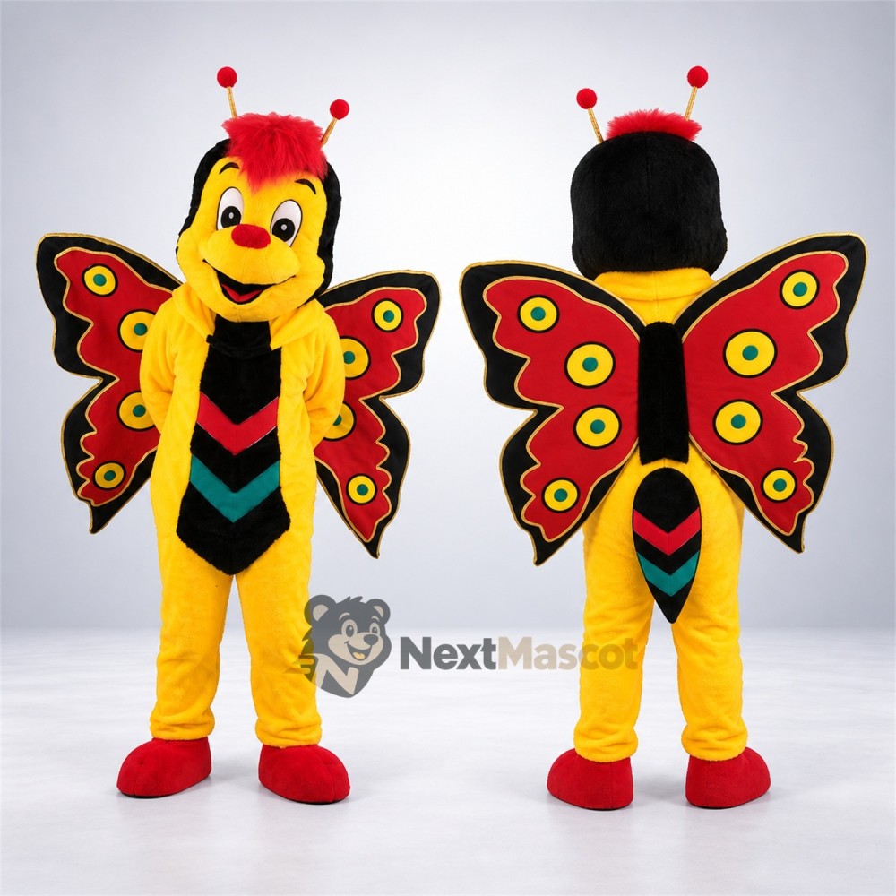 Butterfly Mascot Costume - Yellow